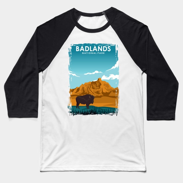 Badlands National Park Baseball T-Shirt by jornvanhezik